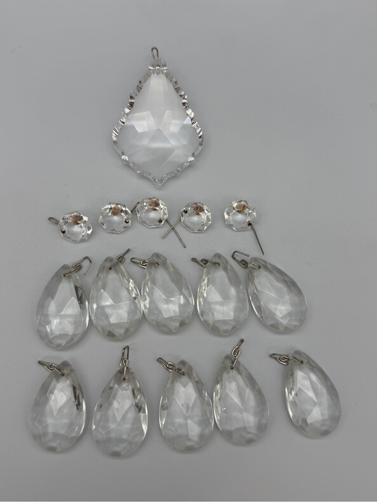 Other - 16 Replacement Vintage Teardrops Octagons & Asfour Crystal Chandelier Prisms